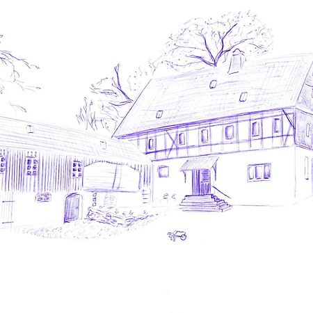 Mothsgut - moderne Ferienwohnung auf dem Bauernhof im Erzgebirge Oelsnitz  Exterior foto