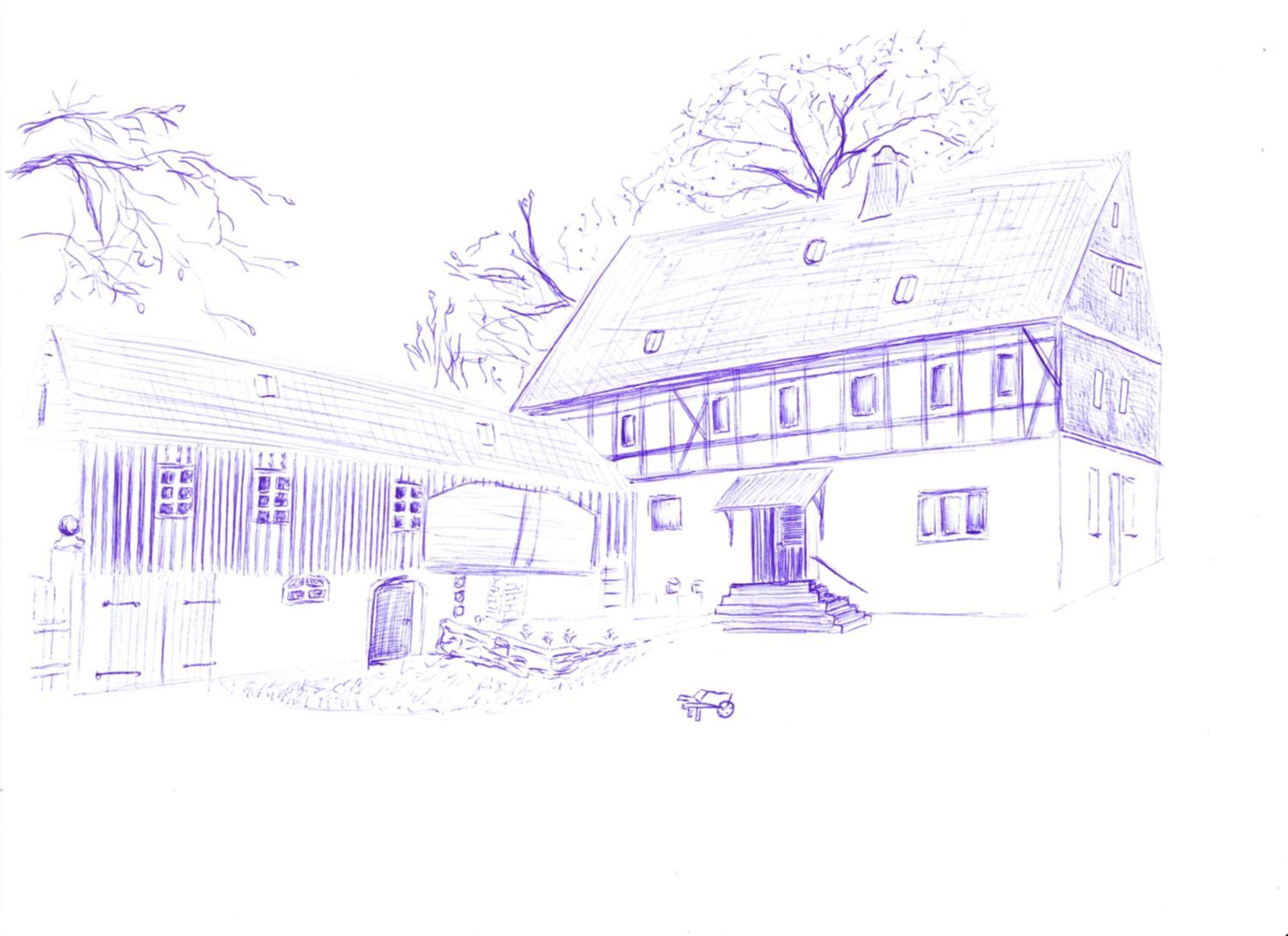 Mothsgut - moderne Ferienwohnung auf dem Bauernhof im Erzgebirge Oelsnitz  Exterior foto